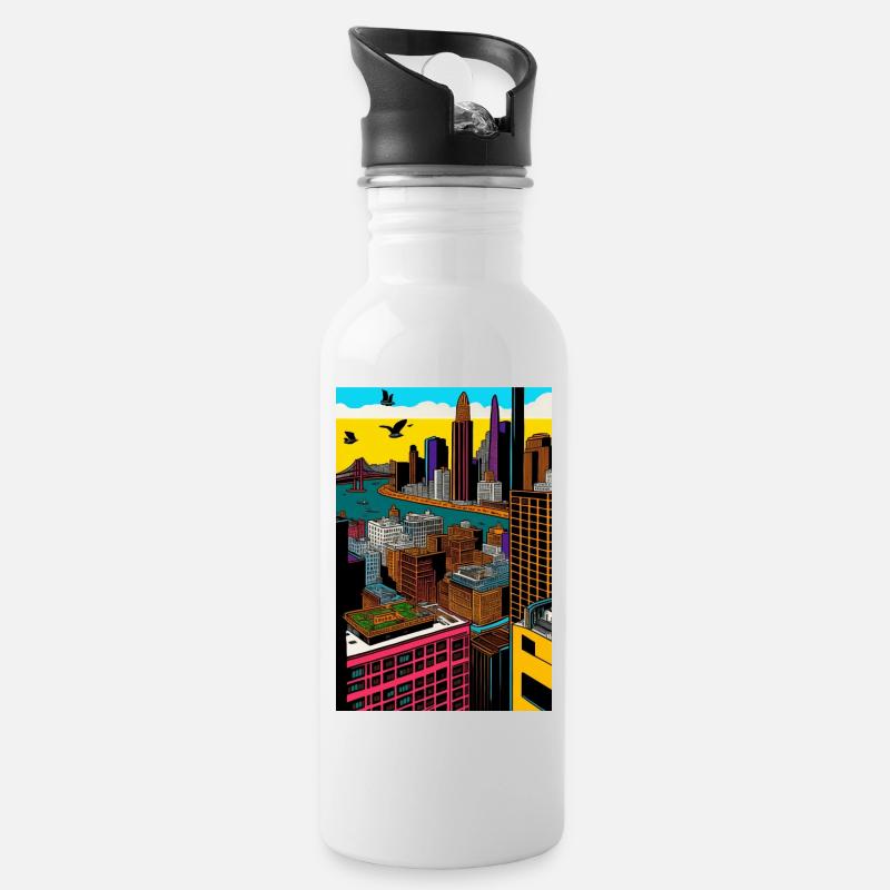 San Francisco - Gourde avec paille intégrée - blanc