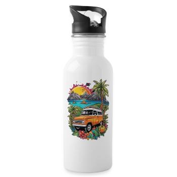 Camper & Campervan - Water bottle with straw - white - Right