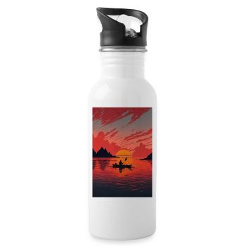 Sunset Kayak - Gourde avec paille intégrée - blanc - Droite