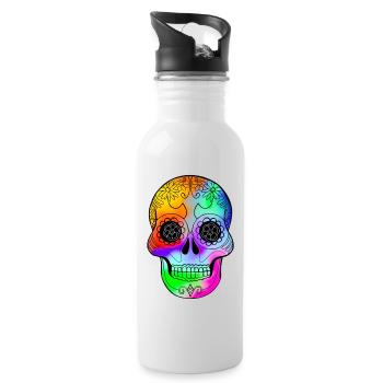 Unity skull - Water bottle with straw - white - Right