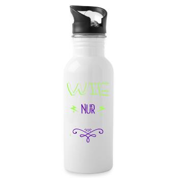 humor geburtstagsgeschenkidee lustig statement - Trinkflasche mit integriertem Trinkhalm - Weiß - Rechts