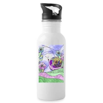 Schnecke - Trinkflasche mit integriertem Trinkhalm - Weiß - Rechts