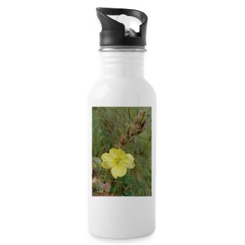 Good Morning Yellow Evening Primrose - Water bottle with straw - white - Right