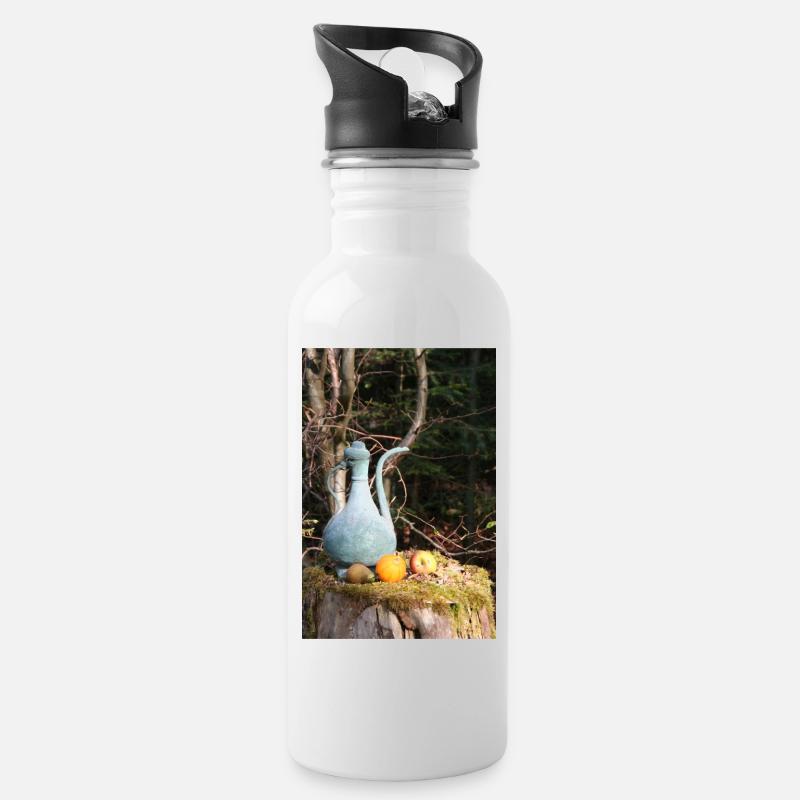 Kupferkännchen im Schwarzwald - Trinkflasche mit integriertem Trinkhalm - Weiß