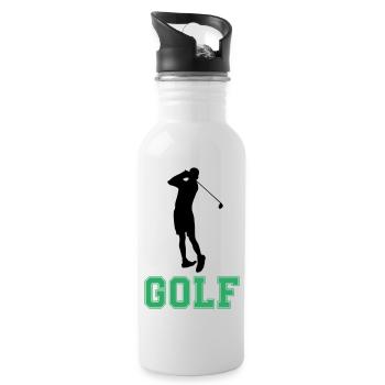 golf - Trinkflasche mit integriertem Trinkhalm - Weiß - Rechts