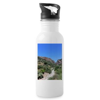 Montagnes de montagne Paysage de montagne Poster - Gourde avec paille intégrée - blanc - Droite