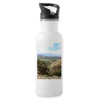 Montagnes de montagne Paysage de montagne Poster - Gourde avec paille intégrée - blanc - Droite