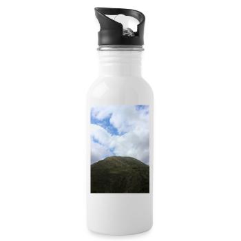 Montagnes de montagne Paysage de montagne Poster - Gourde avec paille intégrée - blanc - Droite