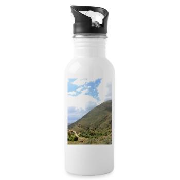 Montagnes de montagne Paysage de montagne Poster - Gourde avec paille intégrée - blanc - Droite