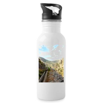 Montagnes de montagne Paysage de montagne Poster - Gourde avec paille intégrée - blanc - Droite