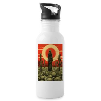 Mystischer Wüstenmond - Trinkflasche mit integriertem Trinkhalm - Weiß - Rechts