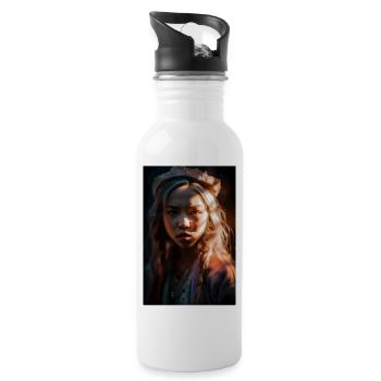Valentyna - Water bottle with straw - white - Right