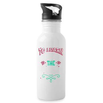 Bubaprints Humor Statement Under The Tree Gift - Water bottle with straw - white - Right
