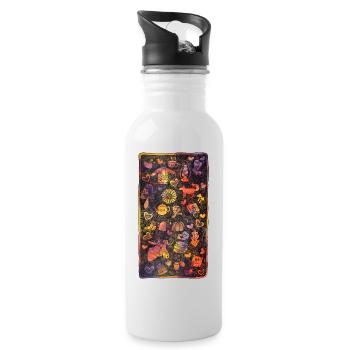 Hygge automne amour automne temps hyggelig cozzy orignal - Gourde avec paille intégrée - blanc - Droite