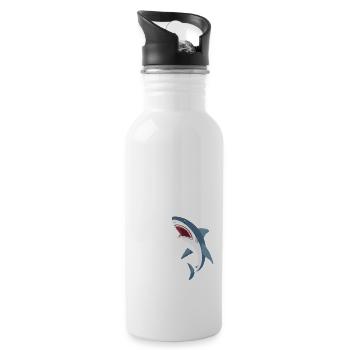 This is My Human Costume Im Really a White shark - Water bottle with straw - white - Right