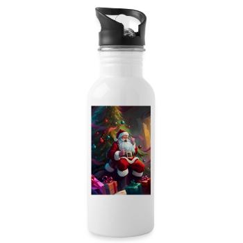 Santa Claus - Trinkflasche mit integriertem Trinkhalm - Weiß - Rechts