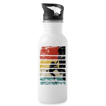 Climber on Sunset Stripes - Water bottle with straw - white - Right