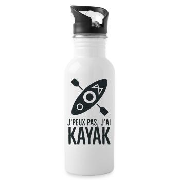 Jai Kayak: humour nautique - Gourde avec paille intégrée - blanc - Droite