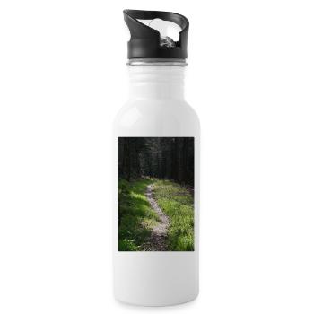 GREEN WAY - Water bottle with straw - white - Right