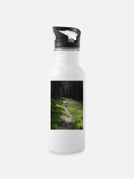 GREEN WAY - Trinkflasche mit integriertem Trinkhalm - Weiß