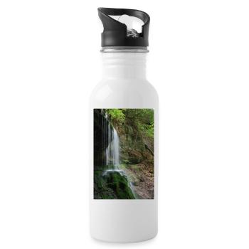 MOSS WATERFALL HÖRSCHBACH NEAR MURRHARDT - Water bottle with straw - white - Right