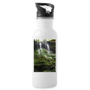 MOSS WATERFALL HÖRSCHBACH NEAR MURRHARDT - Water bottle with straw - white - Right