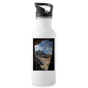 Drei Zinnen - Trinkflasche mit integriertem Trinkhalm - Weiß - Rechts