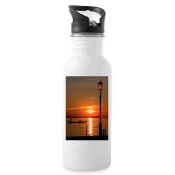 Sonnenuntergang über Venedig - Trinkflasche mit integriertem Trinkhalm - Weiß - Rechts