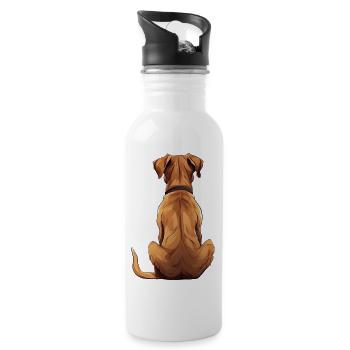 Rhodesian Ridgeback - Water bottle with straw - white - Right