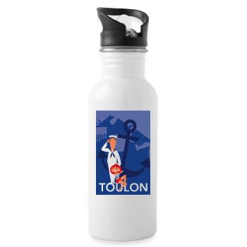 TOULON ANCRE - Gourde avec paille intégrée - blanc - Droite