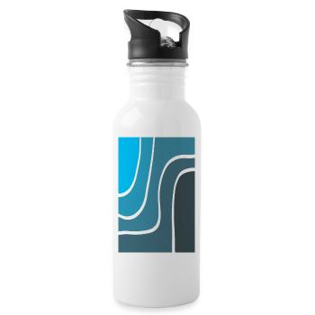 Blue Wave - Water bottle with straw - white - Right