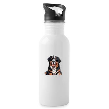 Chien de race bouvier bernois chien doux - Gourde avec paille intégrée - blanc - Droite