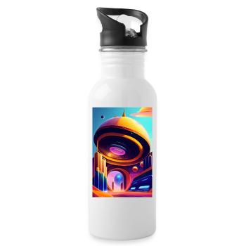 Retro Arcade - Water bottle with straw - white - Right