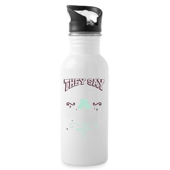 joke gift idea happy christmas celestial fun geek - Trinkflasche mit integriertem Trinkhalm - Weiß - Rechts