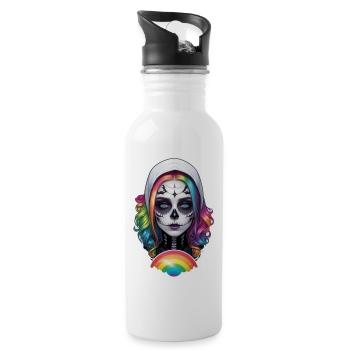 Halloween - Rock & Rainbow - Water bottle with straw - white - Right