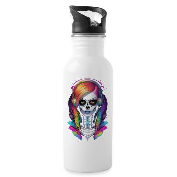 Halloween - Rock & Rainbow - Water bottle with straw - white - Right