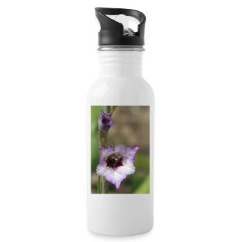 Gladiolus – starch in bloom - Water bottle with straw - white - Right