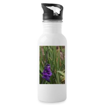 Gladiolus – starch in bloom - Water bottle with straw - white - Right