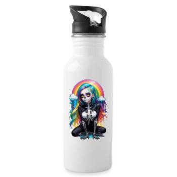 Halloween - Rock & Rainbow - Water bottle with straw - white - Right