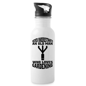 Hobbygärtner Garten Geschenk Gärtner Obstgarten - Trinkflasche mit integriertem Trinkhalm - Weiß - Rechts