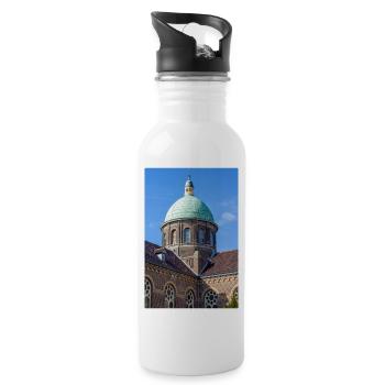 Kirche des Heiligen Bavo (Sint Bavo Kerk) in Noordwijk - Trinkflasche mit integriertem Trinkhalm - Weiß - Rechts