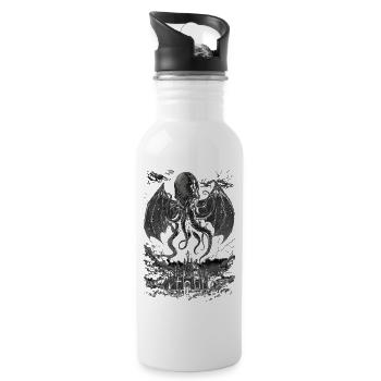Cthulhu-Albtraum - Trinkflasche mit integriertem Trinkhalm - Weiß - Rechts