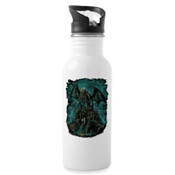 NIght des Cthulhu - Trinkflasche mit integriertem Trinkhalm - Weiß - Rechts