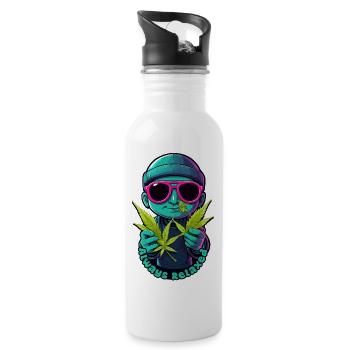 Relaxed Hipster - Water bottle with straw - white - Right