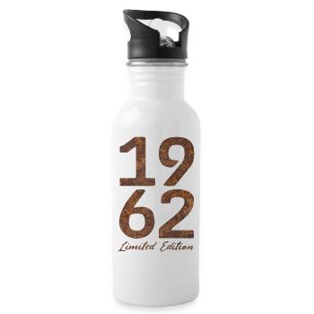 Vintage 1962 Limited Edition Rust Look - Water bottle with straw - white - Right
