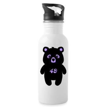 Studio 49 Black Bear - Water bottle with straw - white - Right