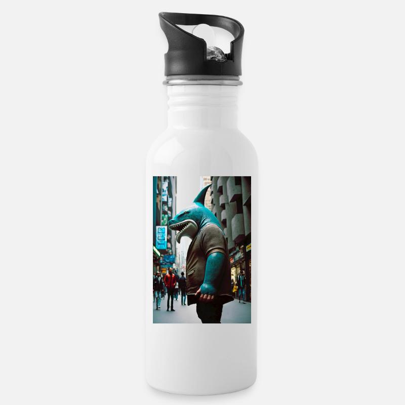 Anthropomorphic 04 - Water bottle with straw - white