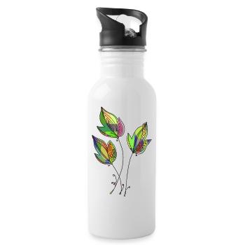 Liste - Trinkflasche mit integriertem Trinkhalm - Weiß - Rechts
