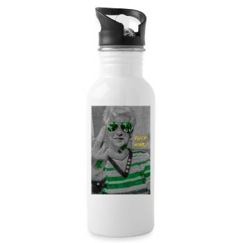 Scheiß Krieg! - Trinkflasche mit integriertem Trinkhalm - Weiß - Rechts