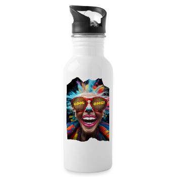 Carnival lovers - Water bottle with straw - white - Right